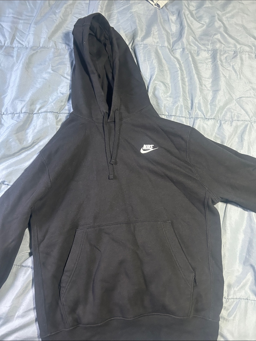 Nike Black Crewneck Hoodie with White Swoosh